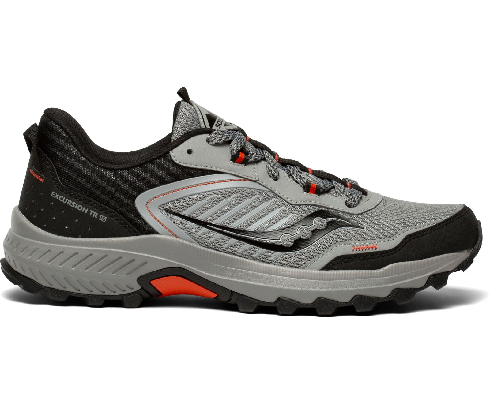 Men's Saucony Excursion Tr15 Trail Running Shoes Black / DeepRed / Grey | Singapore 577TCEV